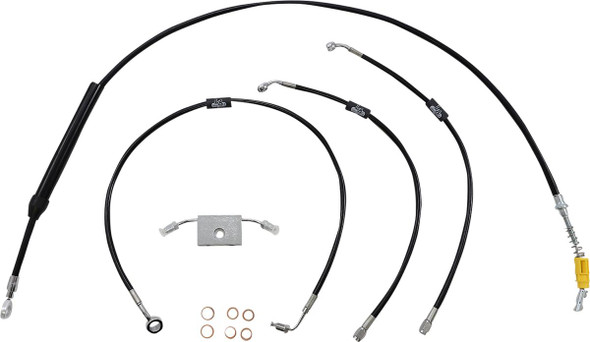  LA CHOPPERS Handlebar Cable/Brake Line Kit - Quick Connect - 12" - 14" Ape Hanger Handlebars - Black Vinyl LA-8157KT-13B 