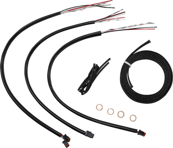  LA CHOPPERS Handlebar Cable/Brake Line Kit - Quick Connect - Complete - 15" - 17" Handlebars - Stainless LA-8156KT2-16 