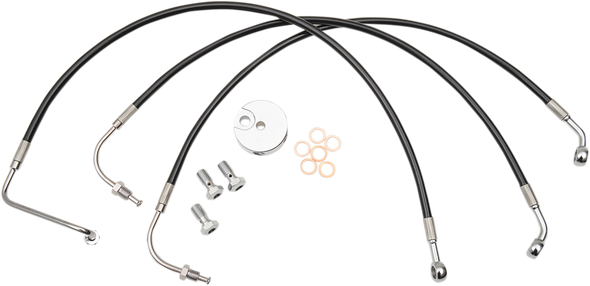 LA CHOPPERS Brake Line - Mini Ape Hanger Handlebars - Black LA-8005B08B