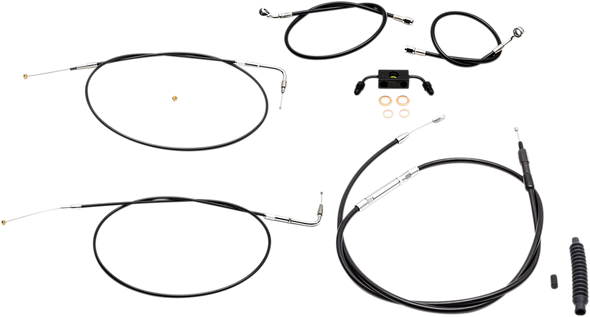 LA CHOPPERS Handlebar Cable/Brake Line Kit - 18" - 20" Ape Hanger Handlebars - Black Vinyl LA-8231KT-19B
