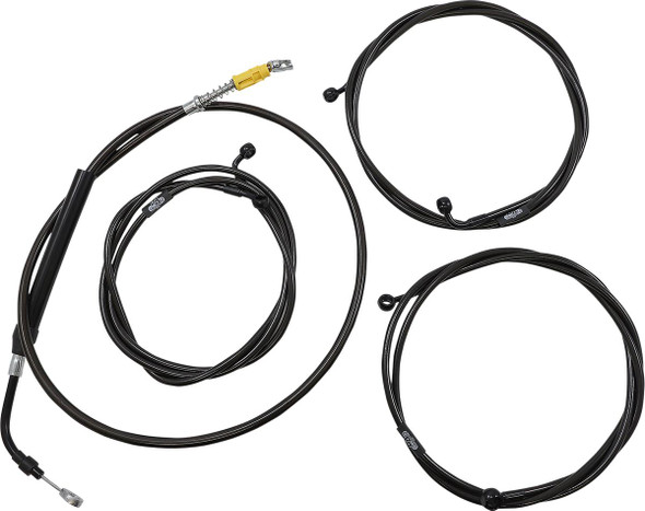  LA CHOPPERS Cable Kit - 18" - 20" Handlebars - ABS - Midnight LA-8056KT3-19M 