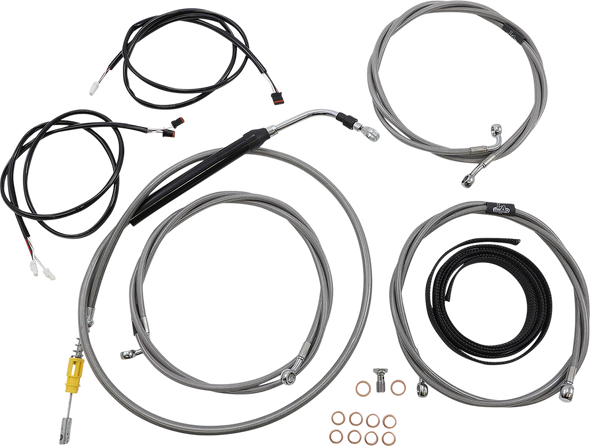 LA CHOPPERS Cable Kit - 15" - 17" Handlebars - ABS - Stainless LA-8056KT3-16