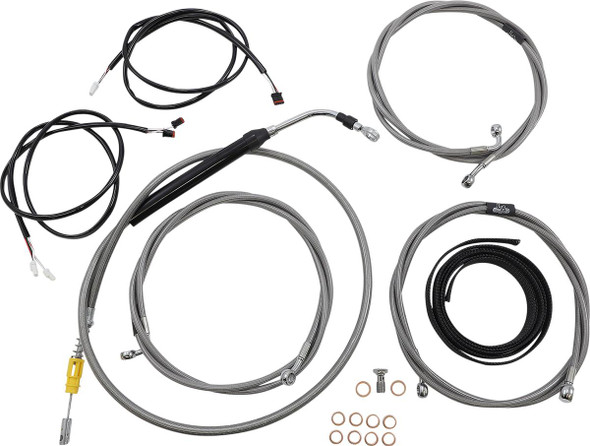  LA CHOPPERS Cable Kit - 15" - 17" Handlebars - ABS - Stainless LA-8056KT3-16 