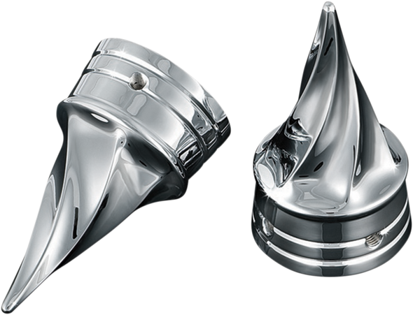 KURYAKYN Axle Nut Cover - Twisted - Chrome - Front KUR1219