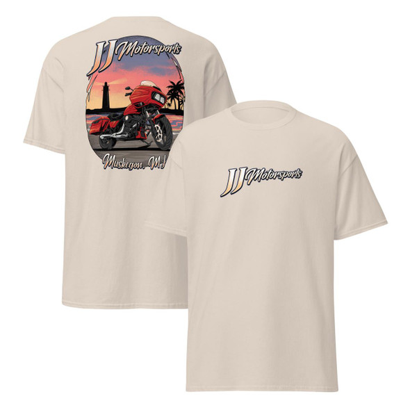 J J MOTORSPORTS JJ Motorsports Motorcycle Lake T-shirt - Tan 