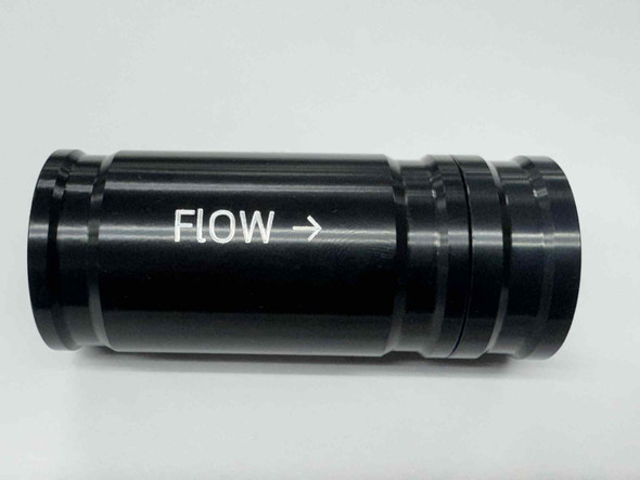 High-Flow Fuel Check Valve - #8 AN Female Ports, Lightweight Aluminum, Black Anodized High-Flow Fuel Check Valve - #8 AN Female Ports, Lightweight Aluminum, Black Anodized