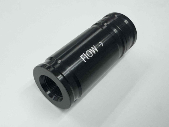 J J MOTORSPORTS High-Flow Fuel Check Valve - #8 AN Female Ports, Lightweight Aluminum, Black Anodized 