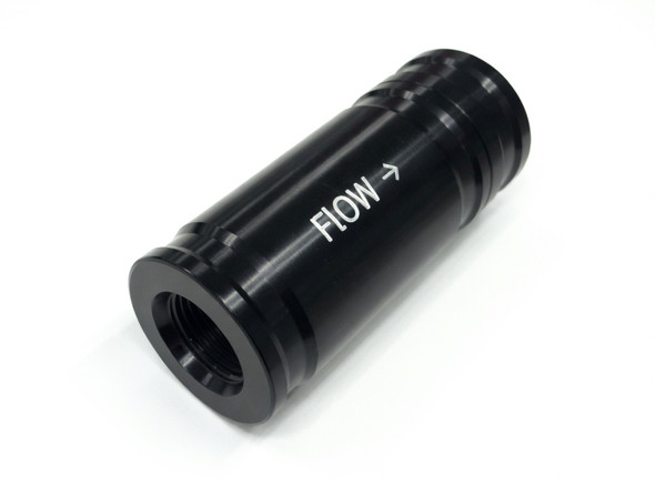 J J MOTORSPORTS High-Flow Fuel Check Valve - #8 AN Female Ports, Lightweight Aluminum, Black Anodized