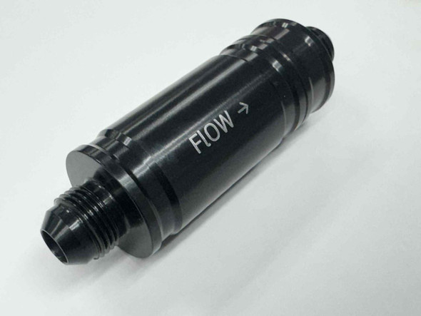 J J MOTORSPORTS High-Flow Fuel Check Valve - #8 AN Male Ends, Lightweight Aluminum, Black Anodized 