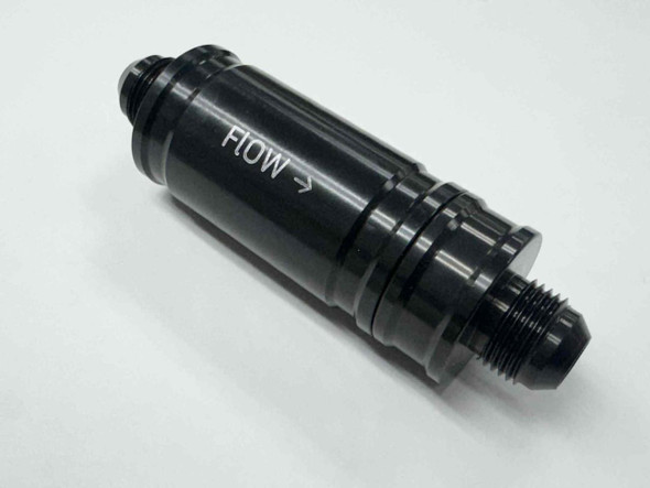 J J MOTORSPORTS High-Flow Fuel Check Valve - #8 AN Male Ends, Lightweight Aluminum, Black Anodized 