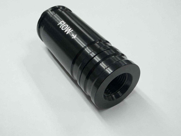 J J MOTORSPORTS High-Flow Fuel Check Valve - #8 AN Male Inlet to #8 AN Female Outlet, Lightweight Aluminum, Black Anodized 