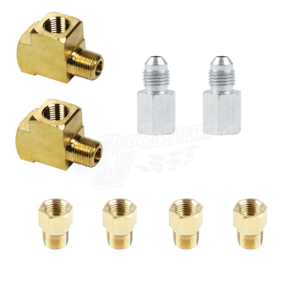 J J MOTORSPORTS Brake Bias Gauge Fitting Kit for 3/16" Hardline 