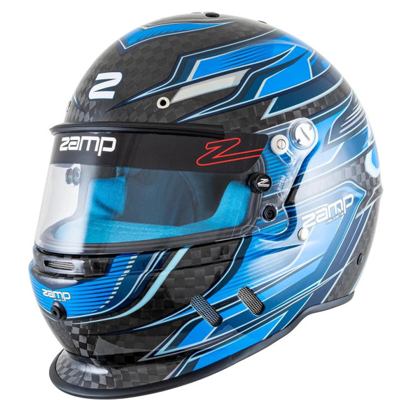ZAMP Zamp RZ-67D Full Face Helmet Carbon Fiber Fluorescent Blue 2X-Large Snell SA2025 H781C042XL 