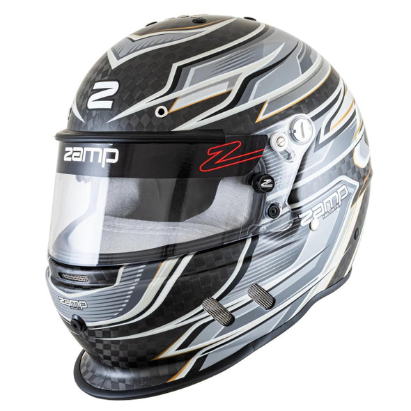 ZAMP Zamp RZ-67D Full Face Helmet 3X-Large Carbon Fiber Fluorescent Gray Snell SA2025 H781C153XL 