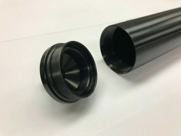 In-Line 8 AN Fuel Filter Housing Aluminum Black Anodized 2 inch OD