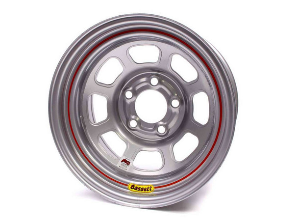 15X8 IMCA Wheel D-Hole Silver 5x5 BAS58D52IS