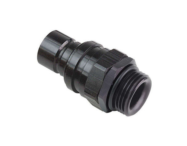 Q/R #8 Male O-Ring Boss Plug Valved Black JFT32108