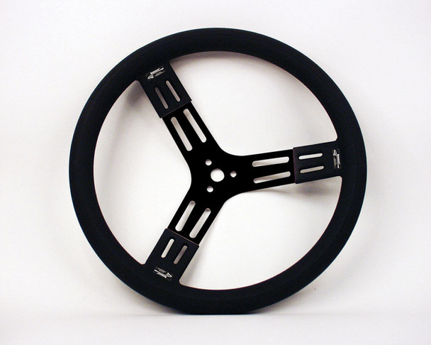 15in. Steering Wheel Black Steel Smooth Grip LON52-56841