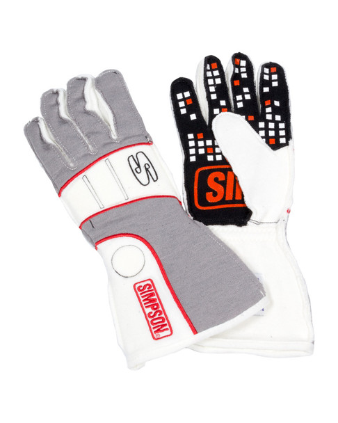 Simpson Vortex Glove Medium Grey / White SFI SIMVRMG-F