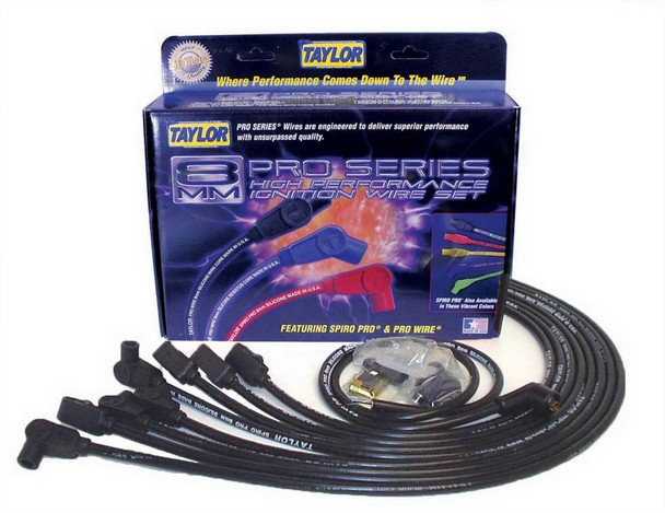 SBC 8mm Spiro-Pro Wire Set Black 90 Degrees TAY76030