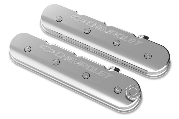 Holley LS Series Valve Covers w/Bowtie Chevrolet Logo HLY241-401