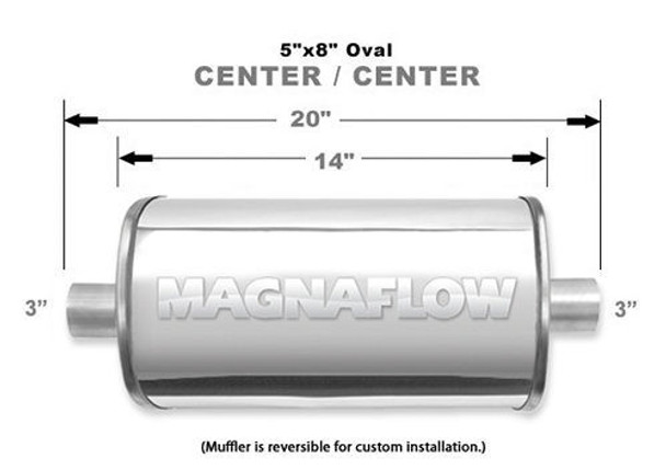 Stainless Muffler 3in Center In/Out MAG14219