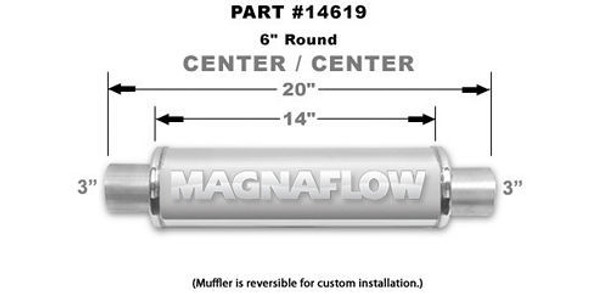 Stainless Bullet Muffler 3in In/Out MAG14619