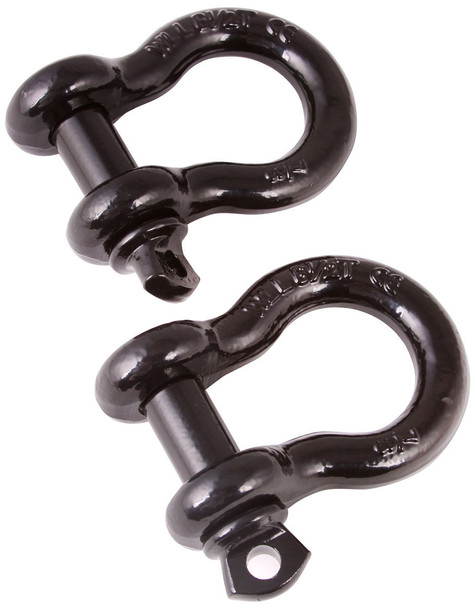 D-Ring Shackles  7/8-Inc h  Black  Steel  Pair RUG11235.06