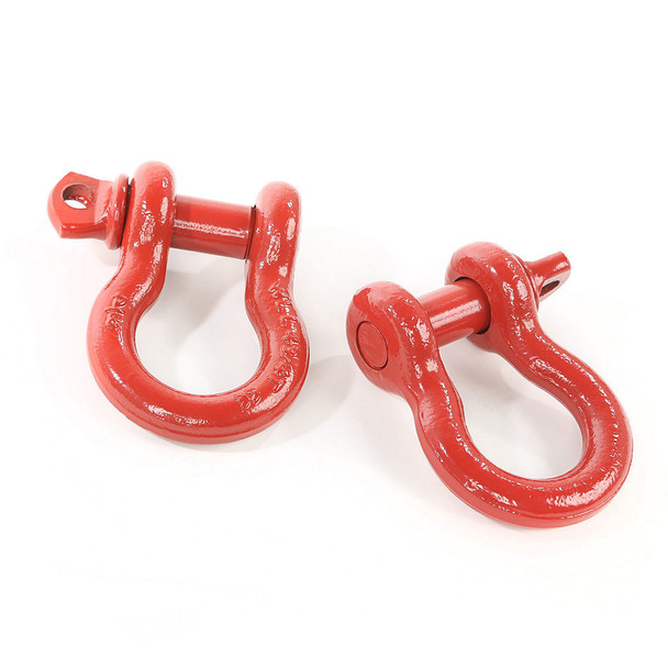 D-Ring Shackles  3/4-Inc h  Red  Steel  Pair RUG11235.08