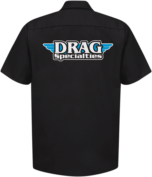 THROTTLE THREADS Drag Specialties Shop Shirt - Black - 5XL DRG31ST24BK5X