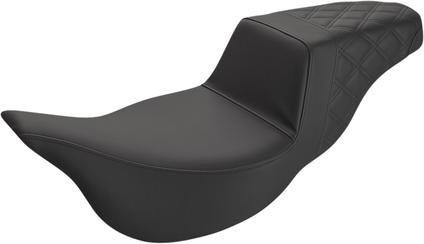 SADDLEMEN Step Up Seat - Rear Lattice Stitched - FLH 808-07B-173E