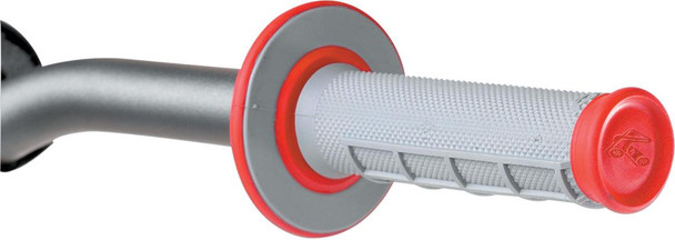 RENTHAL Renthal Dual-Compound Half Waffle Grips Red 7/8" Bars 4-1/2" Length G156 