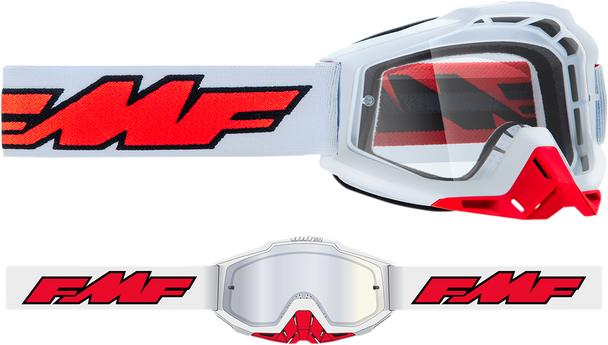 FMF PowerBomb Goggles - Rocket - White - Clear F-50036-00004