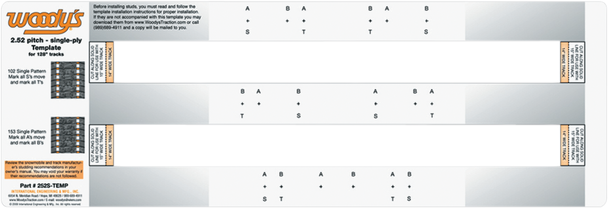 WOODY'S Template - Arctic Cat - 2.52 Pitch 252S-TEMP