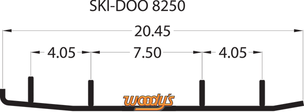WOODY'S Top-Stock™ Hard Surface Bar - 4" - 60° HSD-8250
