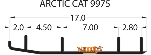 WOODY'S Top-Stock™ Hard Surface Bar - 4" - 60° HSA-9975