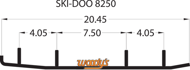 Woody's Executive Series Flat-Top Carbide Runner for Ski-Doo MX Z 800 Trail 2002 WSD-8250 Woody's Executive Series Flat-Top Carbide Runner for Ski-Doo MX Z 800 Trail 2002 WSD-8250