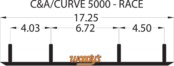 WOODY'S Snocross Competition Flat-Top® Wear Bar - 10" - 60° SCC-5000