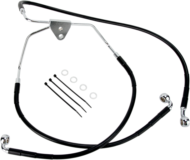DRAG SPECIALTIES Brake Line - Front - Black 620085-BLK