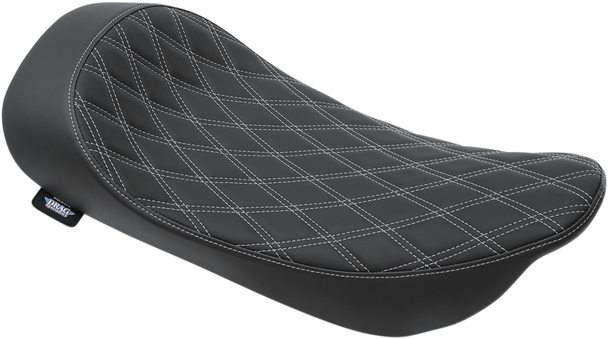 DRAG SPECIALTIES Low Solo Seat - Double Diamond - Silver Stitch 0801-1156 DRAG SPECIALTIES Low Solo Seat - Double Diamond - Silver Stitch 0801-1156
