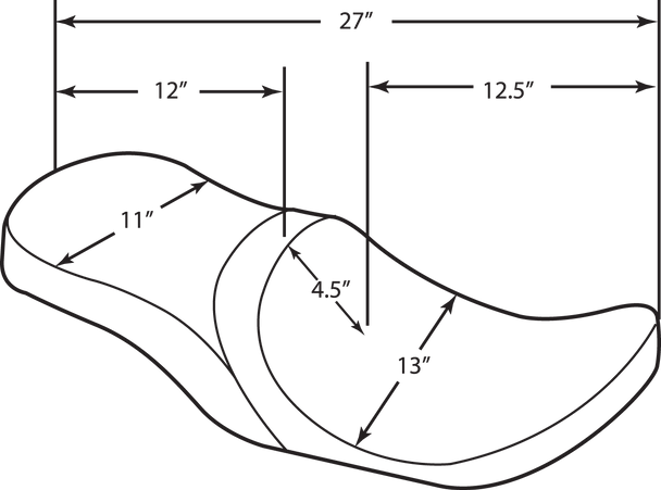 DRAG SPECIALTIES Low Touring Seat - Diamond - Ness Winged Tanks 0801-1078