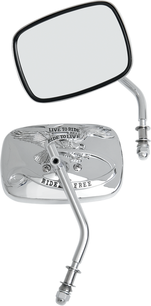 DRAG SPECIALTIES Live to Ride Mirrors - Chrome - Pair M60-0007C