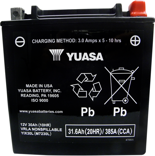 YUASA AGM Battery - YIX30L-BS-PW YUAM6230XPW