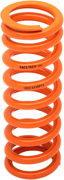 RACE TECH Progressively Wound Shock Spring - Orange - P15 - Spring Rate 195 lbs/in - 285 lbs/in SRSP 6326P15