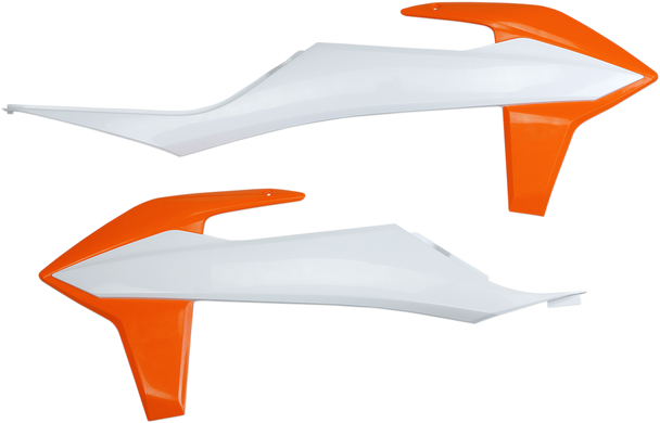 UFO Radiator Shrouds - White/Orange -  - KTM KT04092999