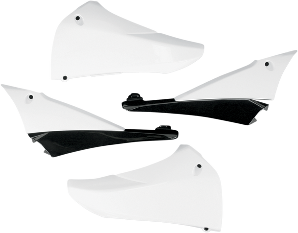 UFO Upper Radiator Shrouds - White/Black  YZF 450 YA04823-046