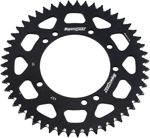 SUPERSPROX Rear Sprocket - Black - Kawasaki - 51-Tooth RAL-457-51-BLK