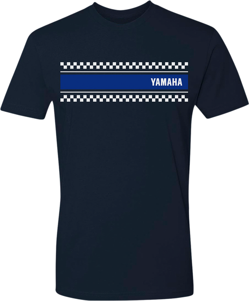 YAMAHA APPAREL Yamaha Checkered Raceway T-Shirt - Navy - 2XL NP21S-M1789-2X