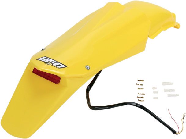 UFO Enduro Rear Fender - W/Light - Yellow HU03314-103