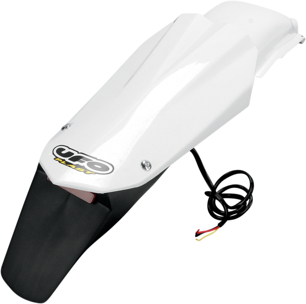 UFO Enduro Rear Fender - W/Light - White HU03314-041